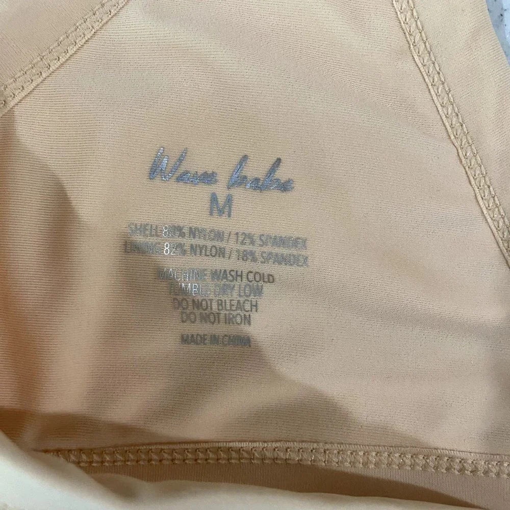 Wave Babe Triangle Bikini Top Tan M